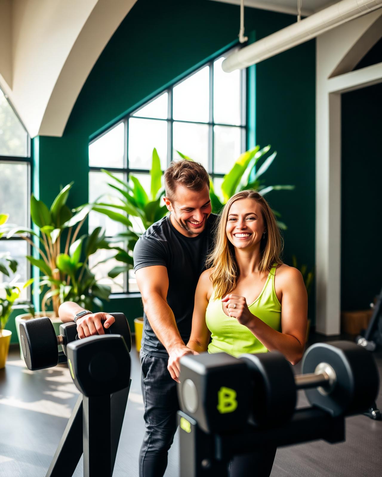 Coaches working with clients on the floor of a bright modern strength and conditioning studio
