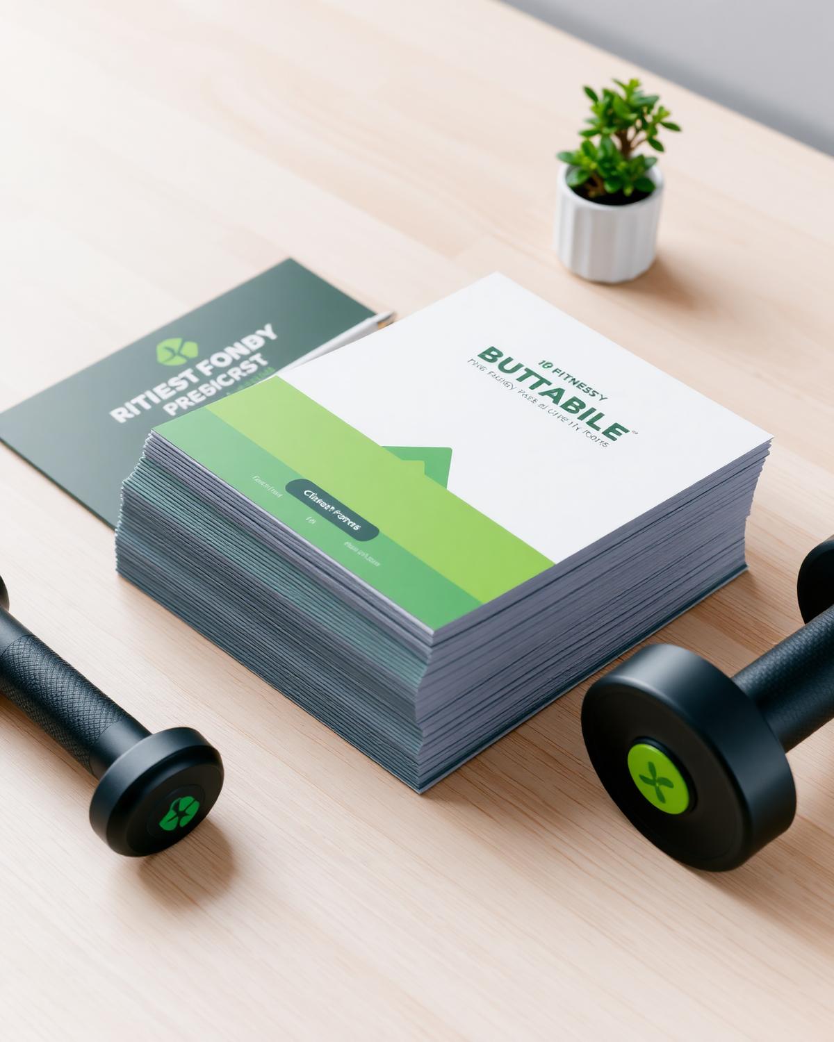Trainer handing a printed intake and PAR-Q form to a new member